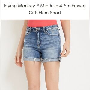 Flying Monkey Mid-rise 4.5in Frayed Hem Shorts